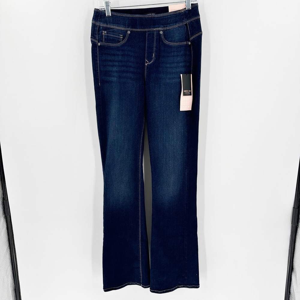 NWT NYDJ Venus Dark Wash Sculpt Pull-On Skinny Bootcut Denim Jeans Size 8